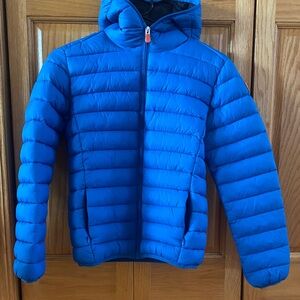 SAVE THE DUCK Kids Black and Blue Puffer Jacket